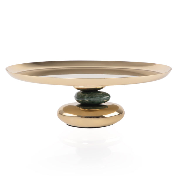 Oval Metal Stant with Pebble-Textured  Base - Large