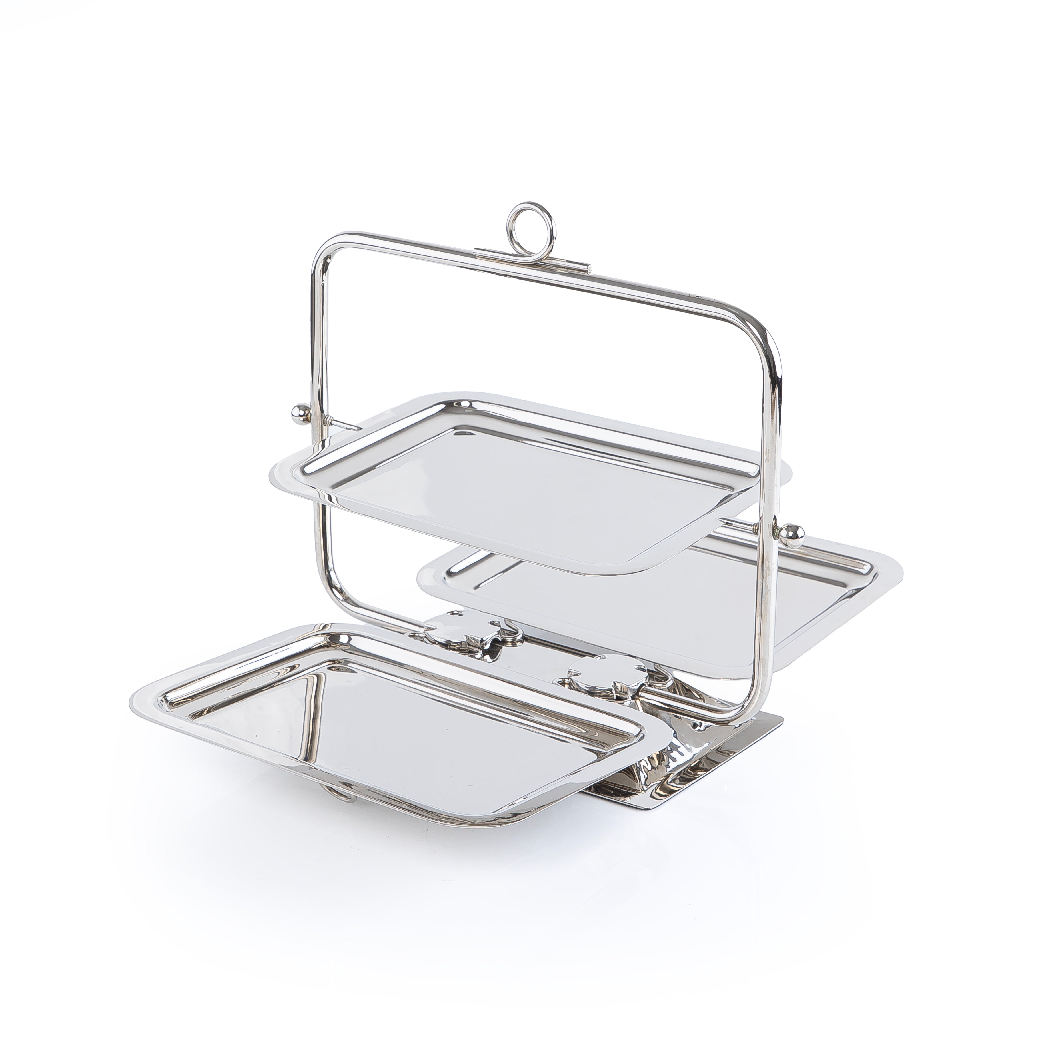 Stainless steel three tiers stand - silver small