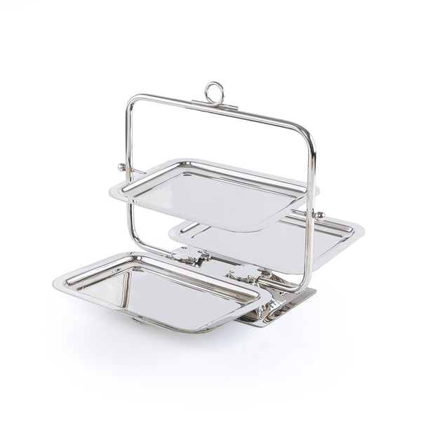 Stainless steel three tiers stand - silver small