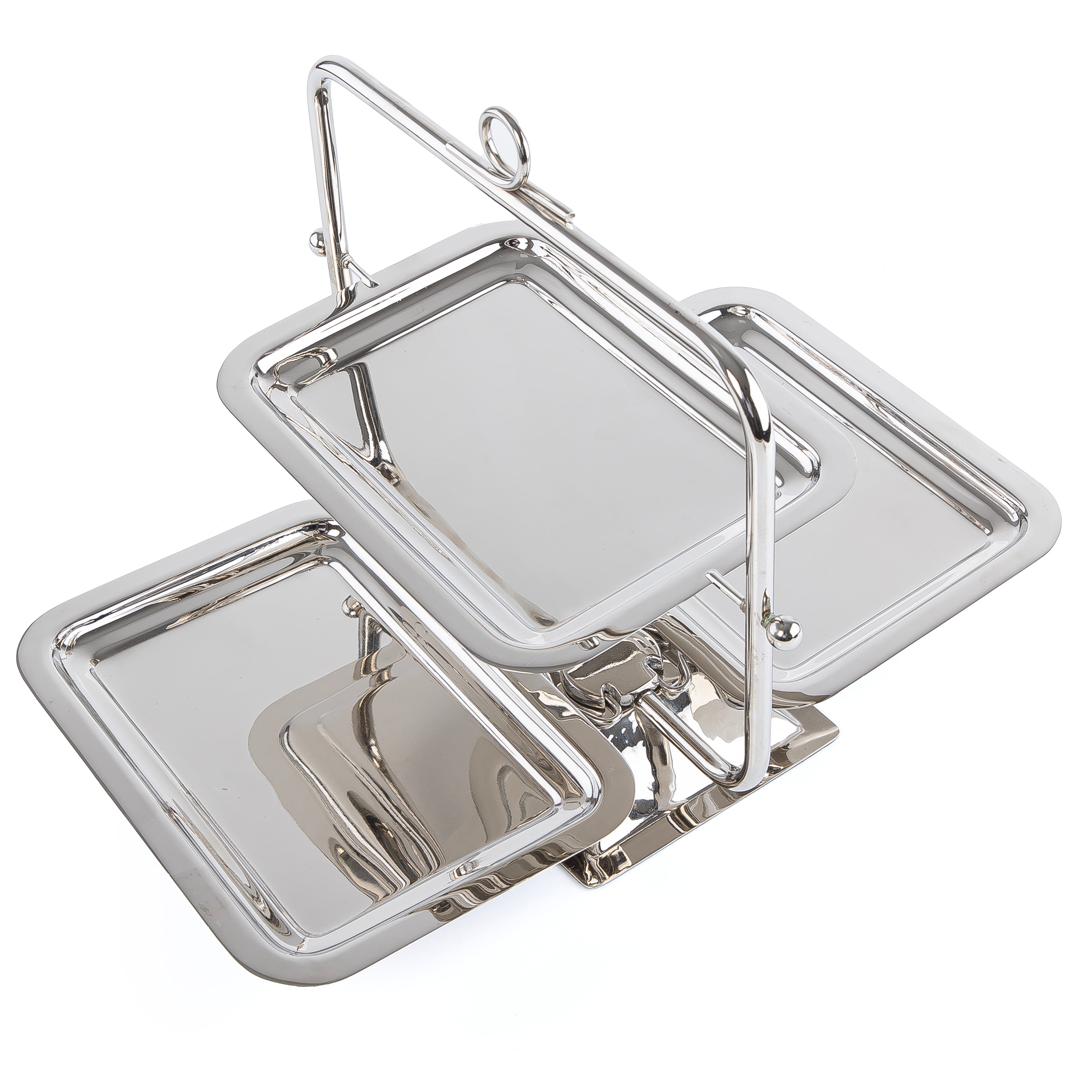 Stainless steel three tiers stand - silver small