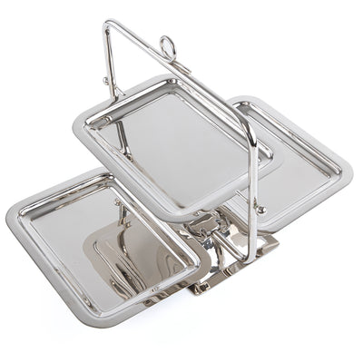 ستاند أستانلس ستيل بثلاث طبقات - فضي صغير 