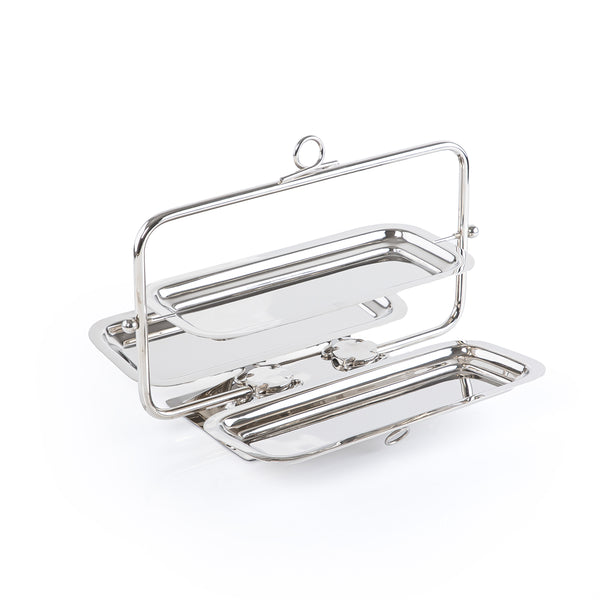 Stainless steel three tiers stand - silver large