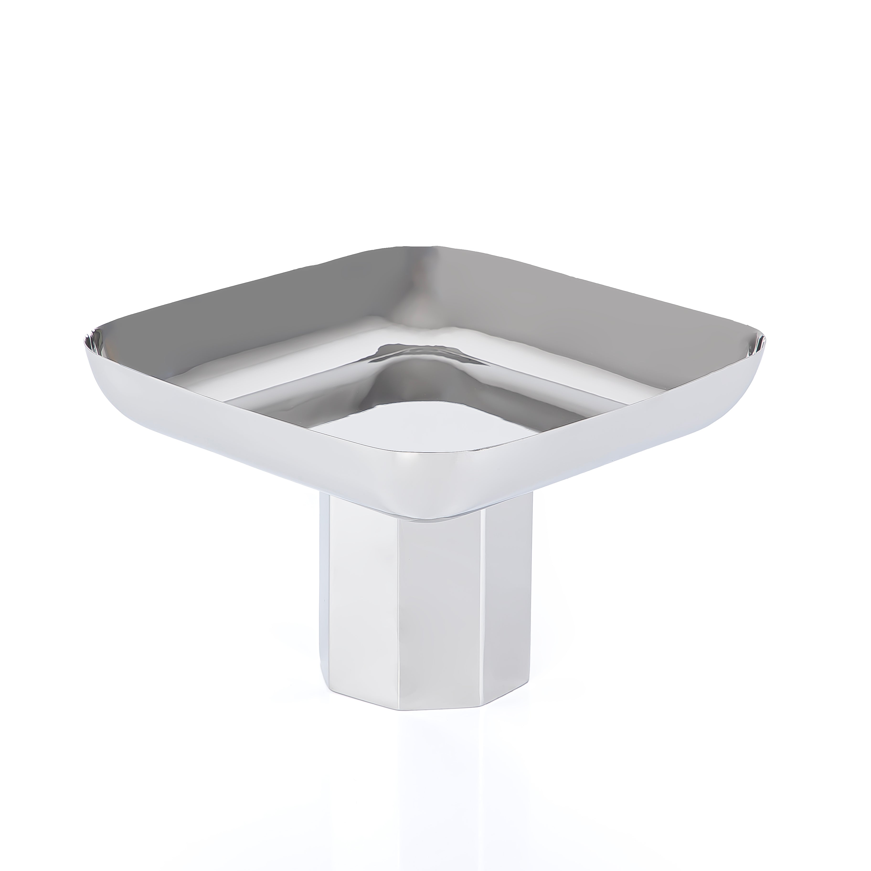 Square metal stand- silver large
