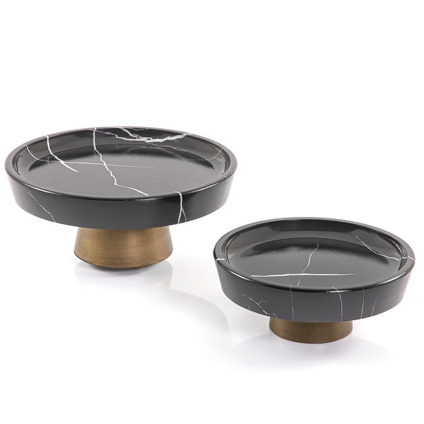 Set of Round Wooden Stands with Modern Design