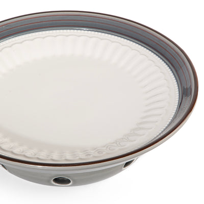 طبق سيراميك أنيق مع قاعدة موقد عملية