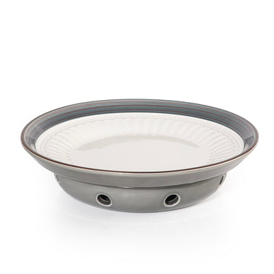 طبق سيراميك أنيق مع قاعدة موقد عملية