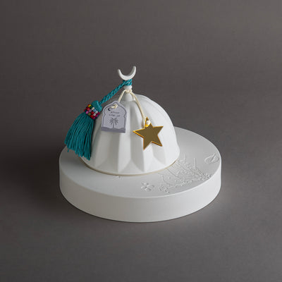 وعاء قرقيعان سيراميك أبيض - أزرق