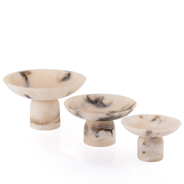 Set of 3 Circular Resin Stands with Cylindrical Bases