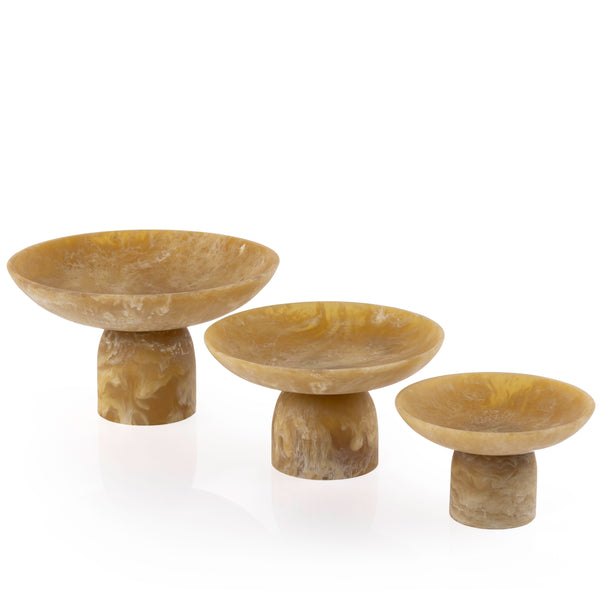 Set of 3 Circular Resin Stands with Cylindrical Bases