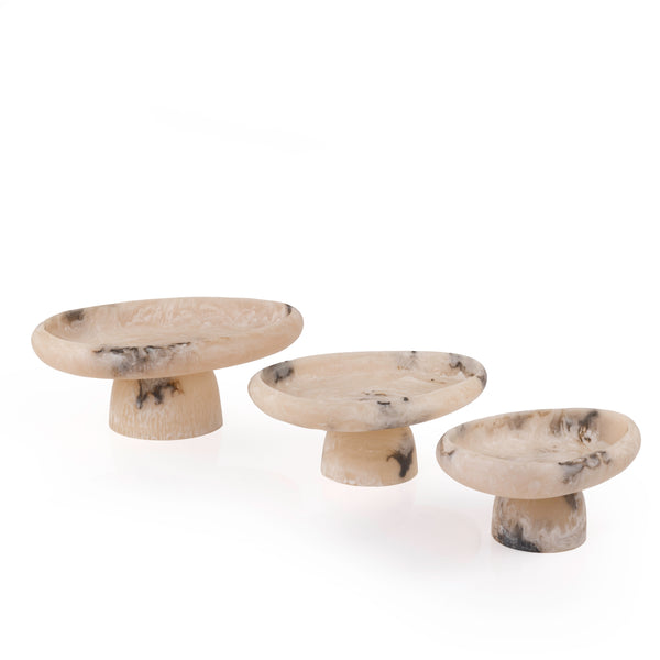 Set of 3 Oval Resin Stand with Cylindrical Base