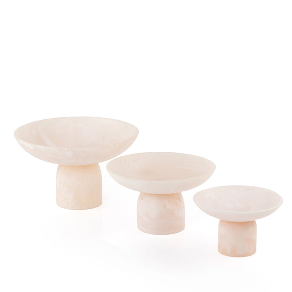 Set of 3 Circular Resin Stands with Cylindrical Bases