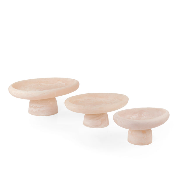 Set of 3 Oval Resin Stand with Cylindrical Base