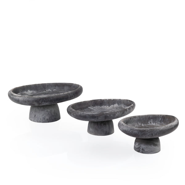 Set of 3 Oval Resin Stand with Cylindrical Base