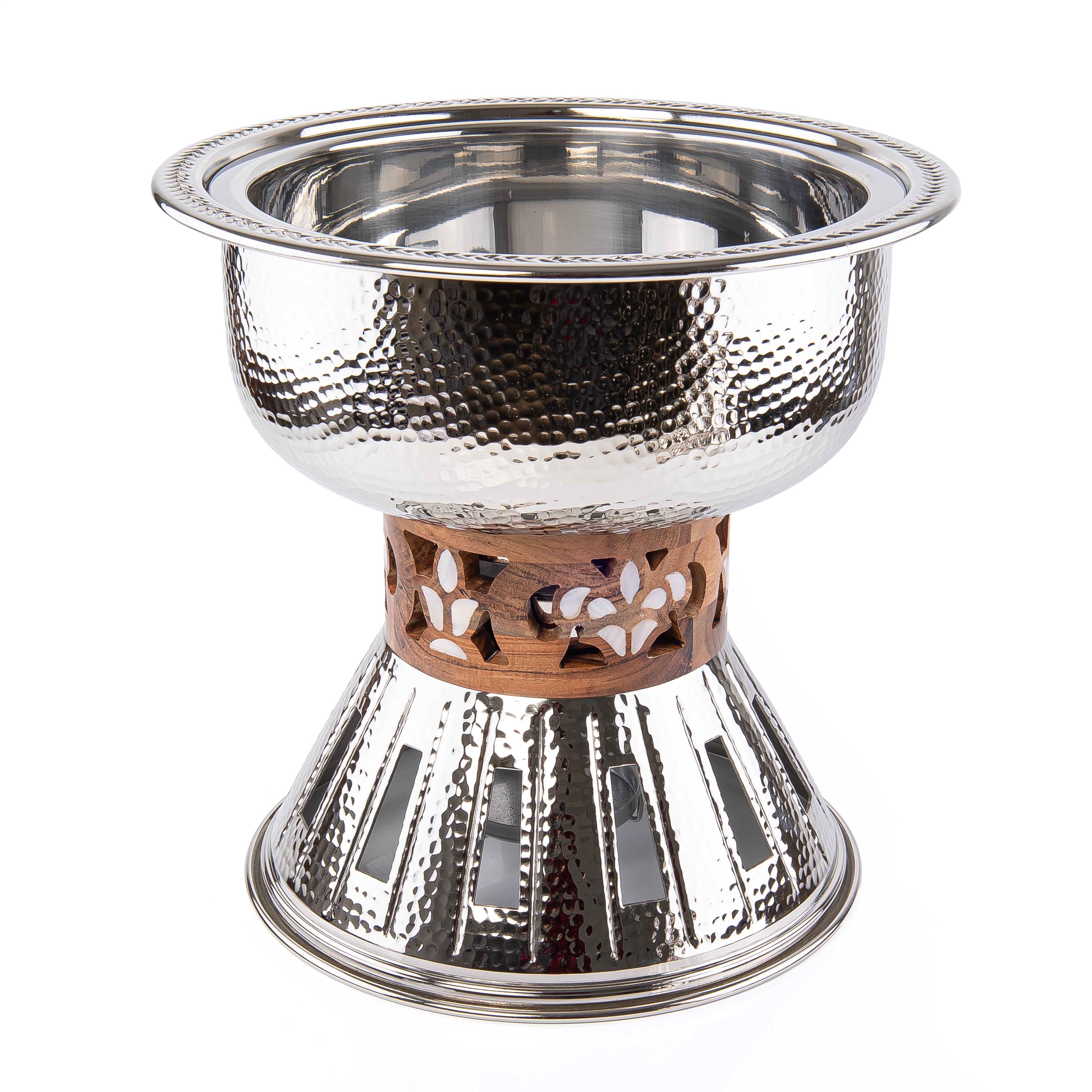 7-Liter Round Metal Insulated Pot with Cover Nickel Plated