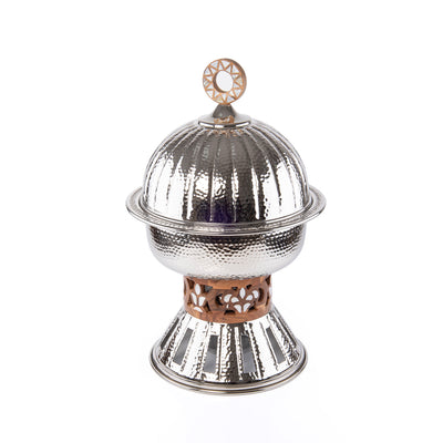 5-Liter Round Metal Insulated Pot with Cover Nickel Plated