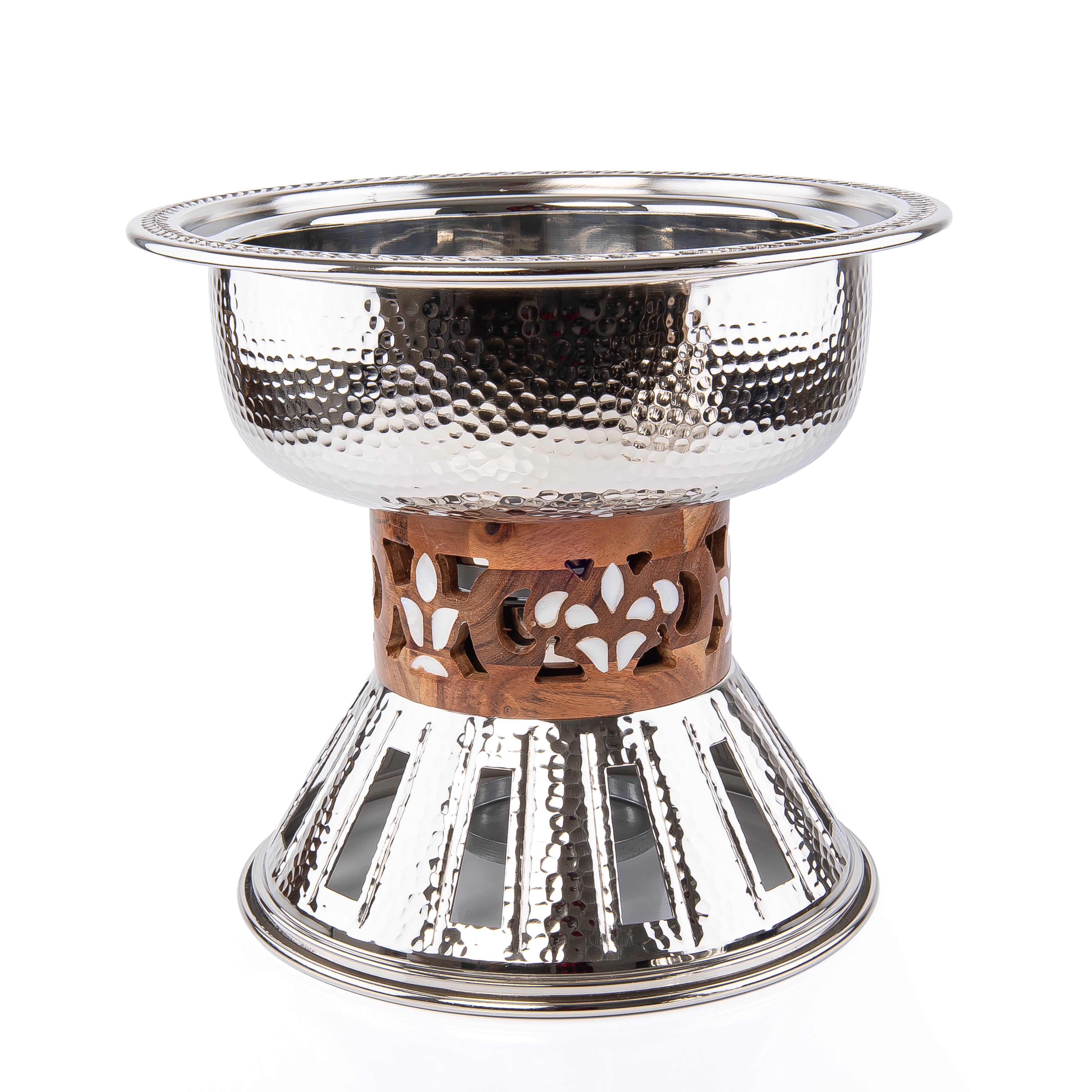 5-Liter Round Metal Insulated Pot with Cover Nickel Plated