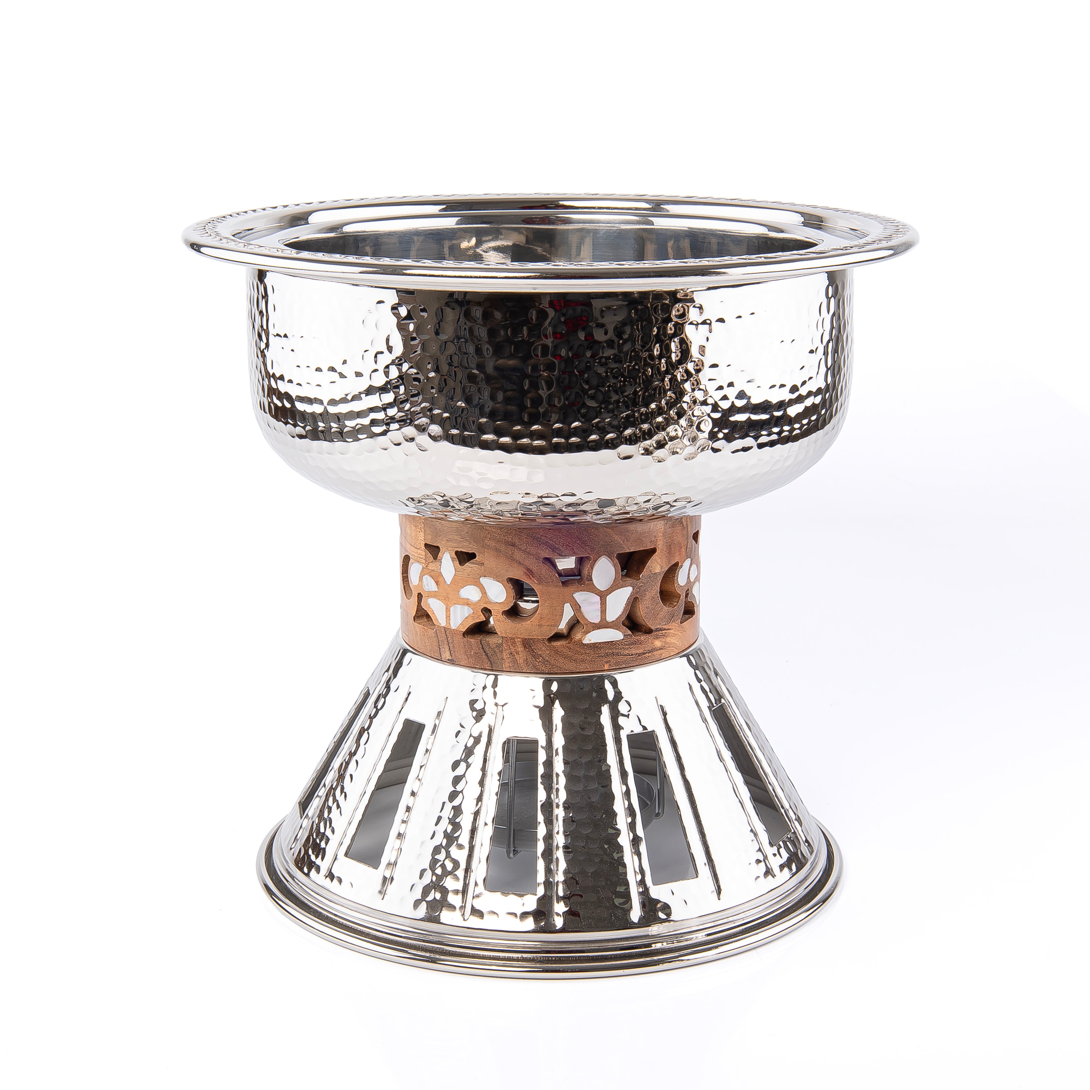 3-Liter Round Metal Insulated Pot with Cover Nickel Plated