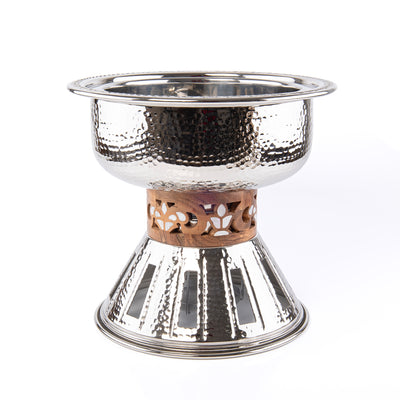 3-Liter Round Metal Insulated Pot with Cover Nickel Plated