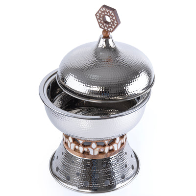 وعاء طعام حافظ حرارة معدن مغطي بالنيكل 6 لتر - كبير