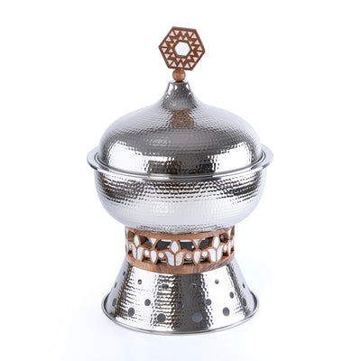 وعاء طعام حافظ حرارة معدن مغطي بالنيكل 6 لتر - كبير