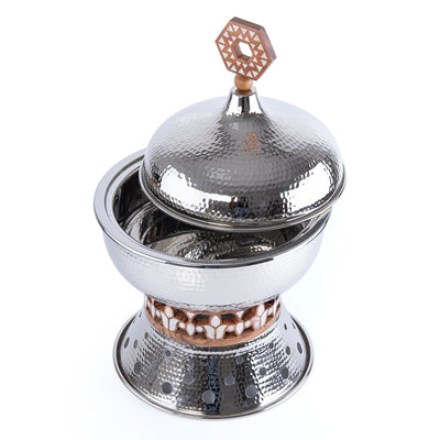 وعاء طعام حافظ حرارة معدن مغطي بالنيكل 4 لتر - صغير