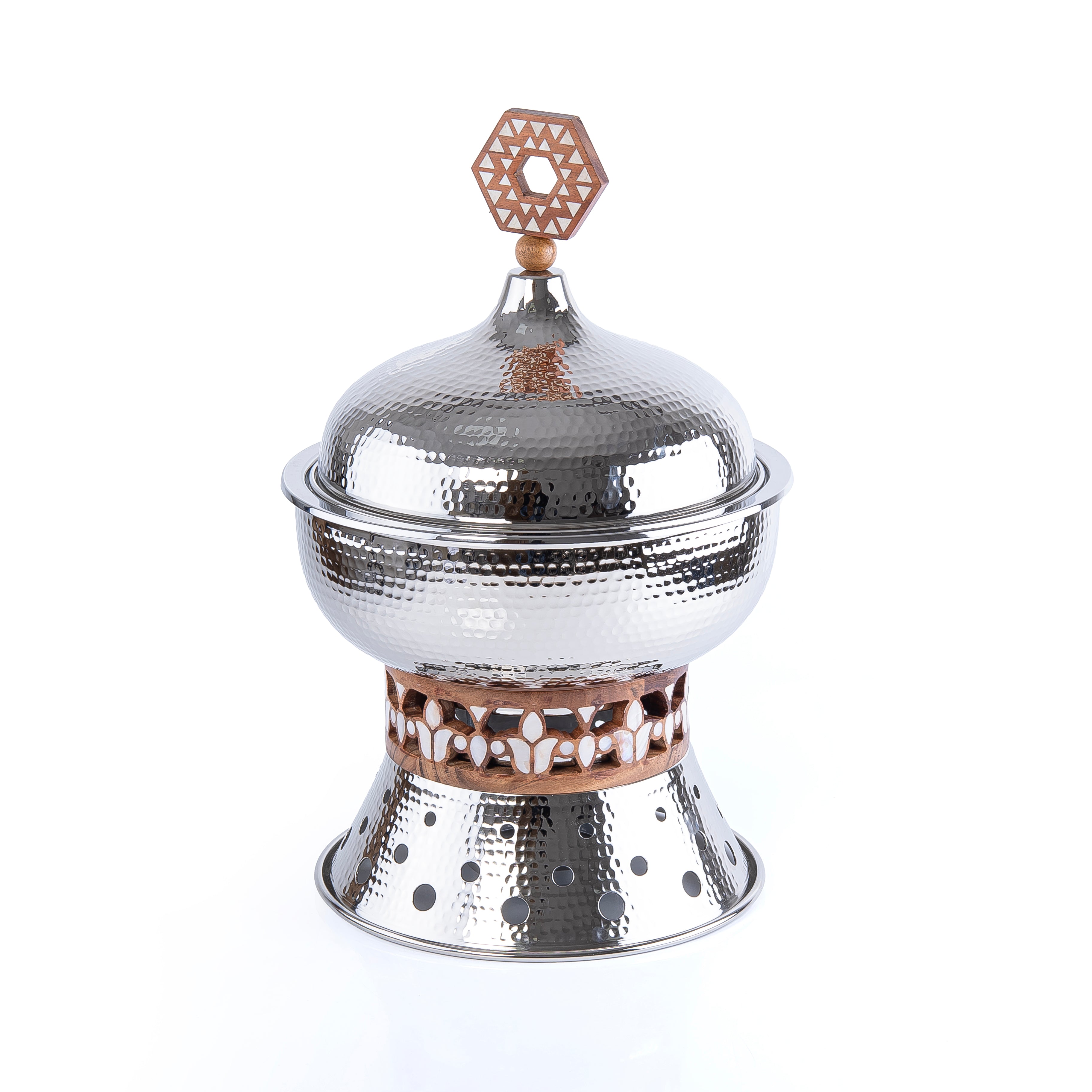 وعاء طعام حافظ حرارة معدن مغطي بالنيكل 4 لتر - صغير