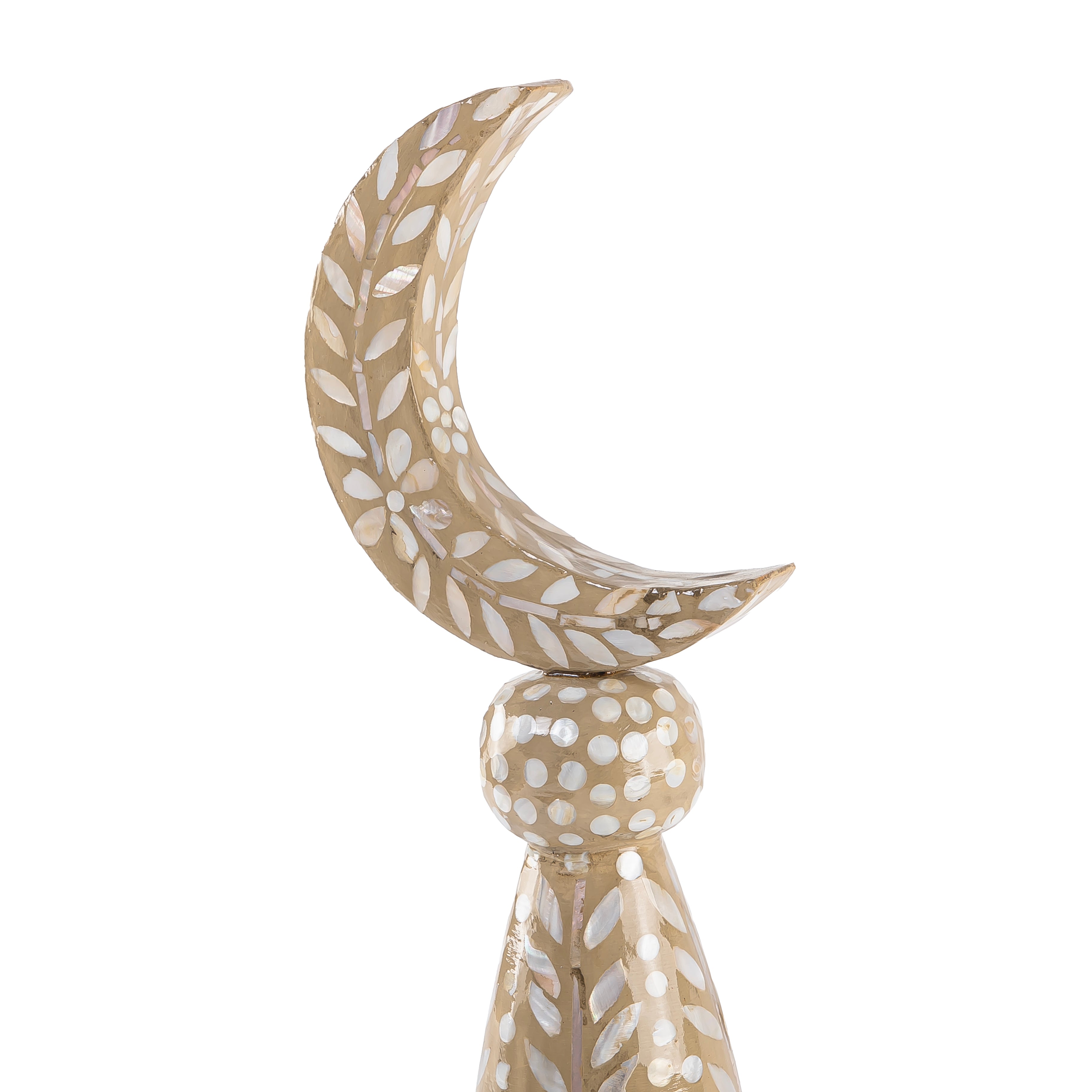 ستاند ديكور على شكل هلال حجم صغير - كريمي