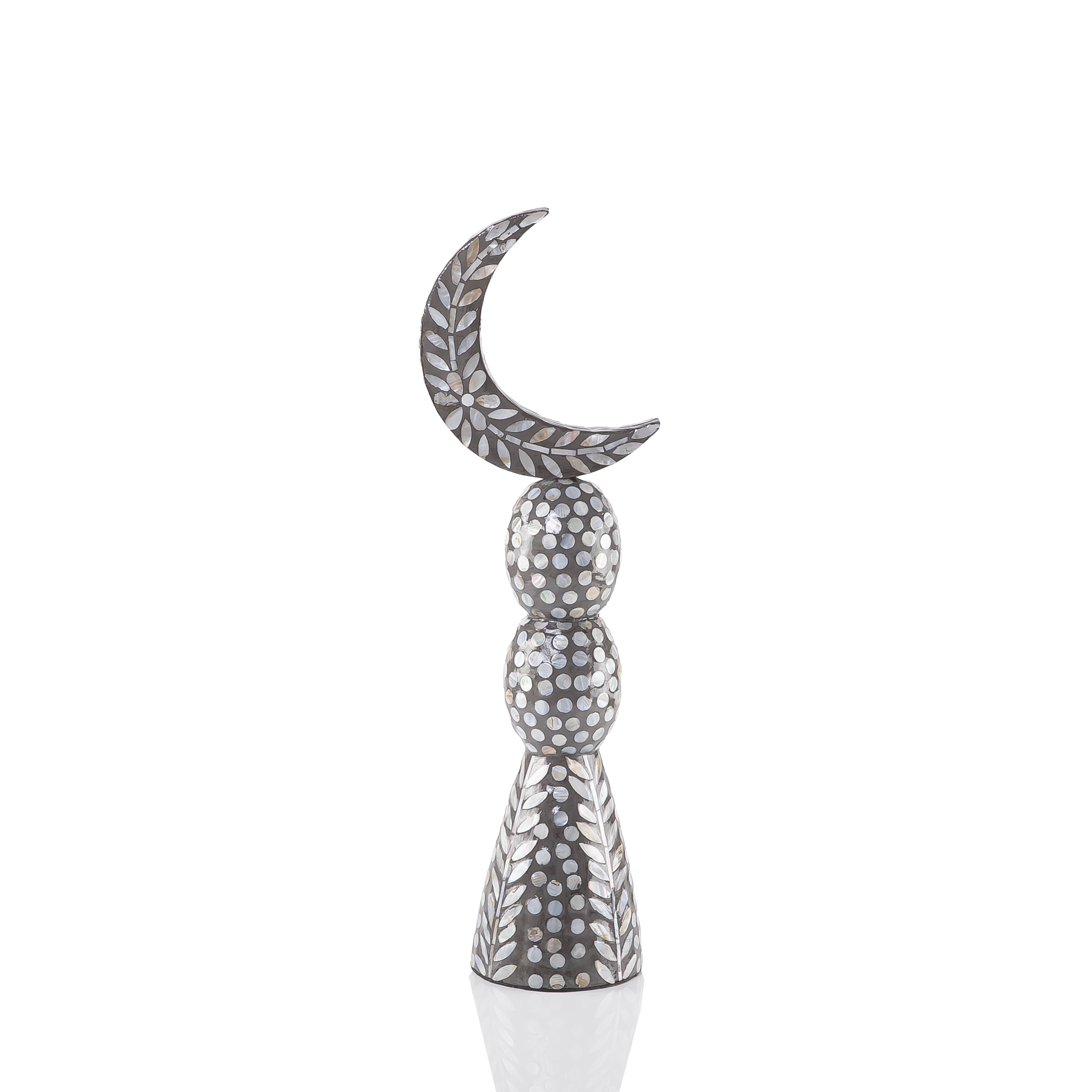 ستاند ديكور على شكل هلال حجم وسط - رمادي