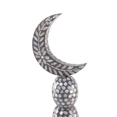 ستاند ديكور على شكل هلال حجم وسط - رمادي