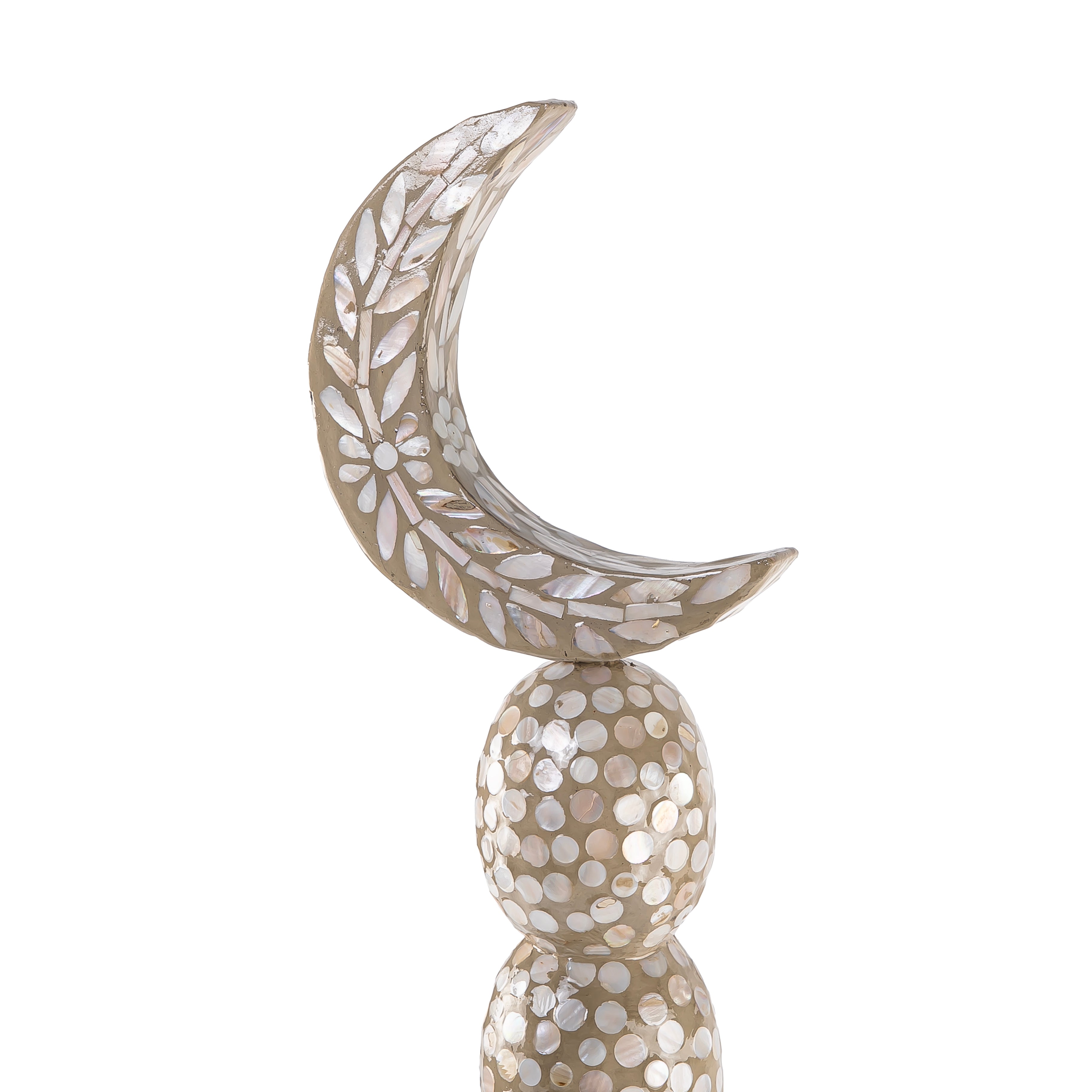 ستاند ديكور على شكل هلال حجم كبير - كريمي