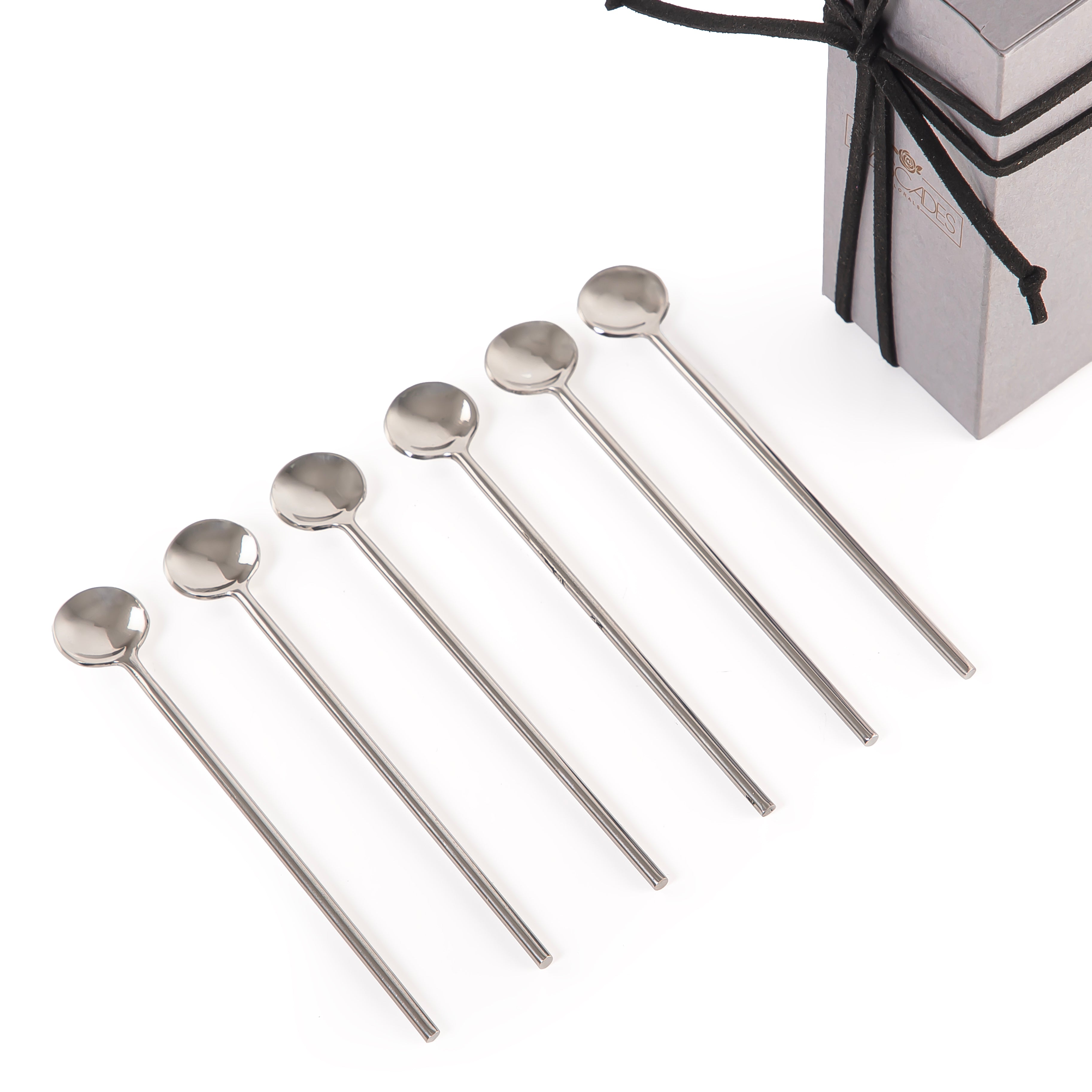 طقم من 6 ملاعق - فضي