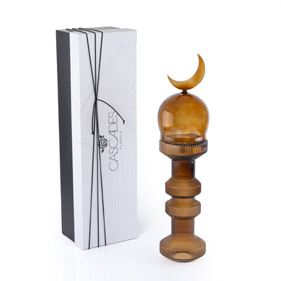 Small Glass Minarets Décor with Gift Box - Brown