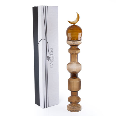 Large Glass Minarets Décor with Gift Box - Brown
