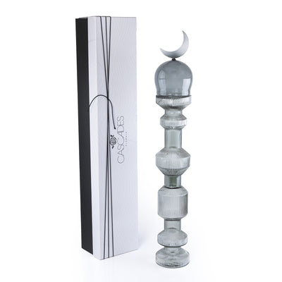 Large Glass Minarets Décor with Gift Box - Grey