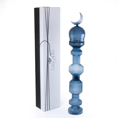 Large Glass Minarets Décor with Gift Box - Blue