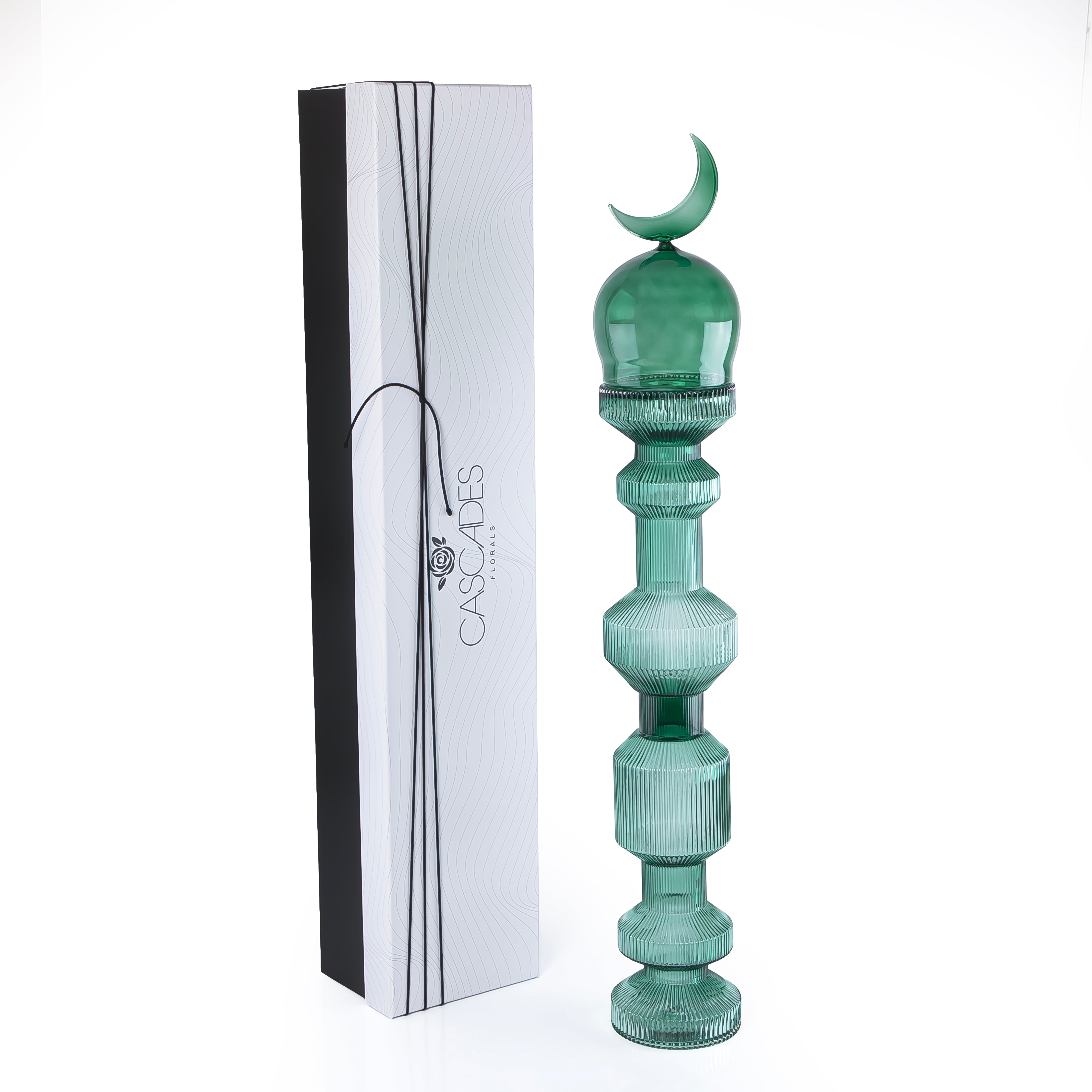 Large Glass Minarets Décor with Gift Box - Green