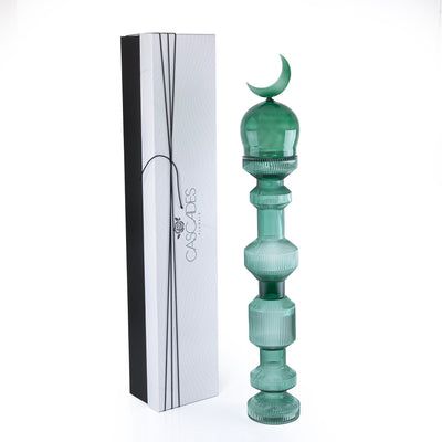Large Glass Minarets Décor with Gift Box - Green