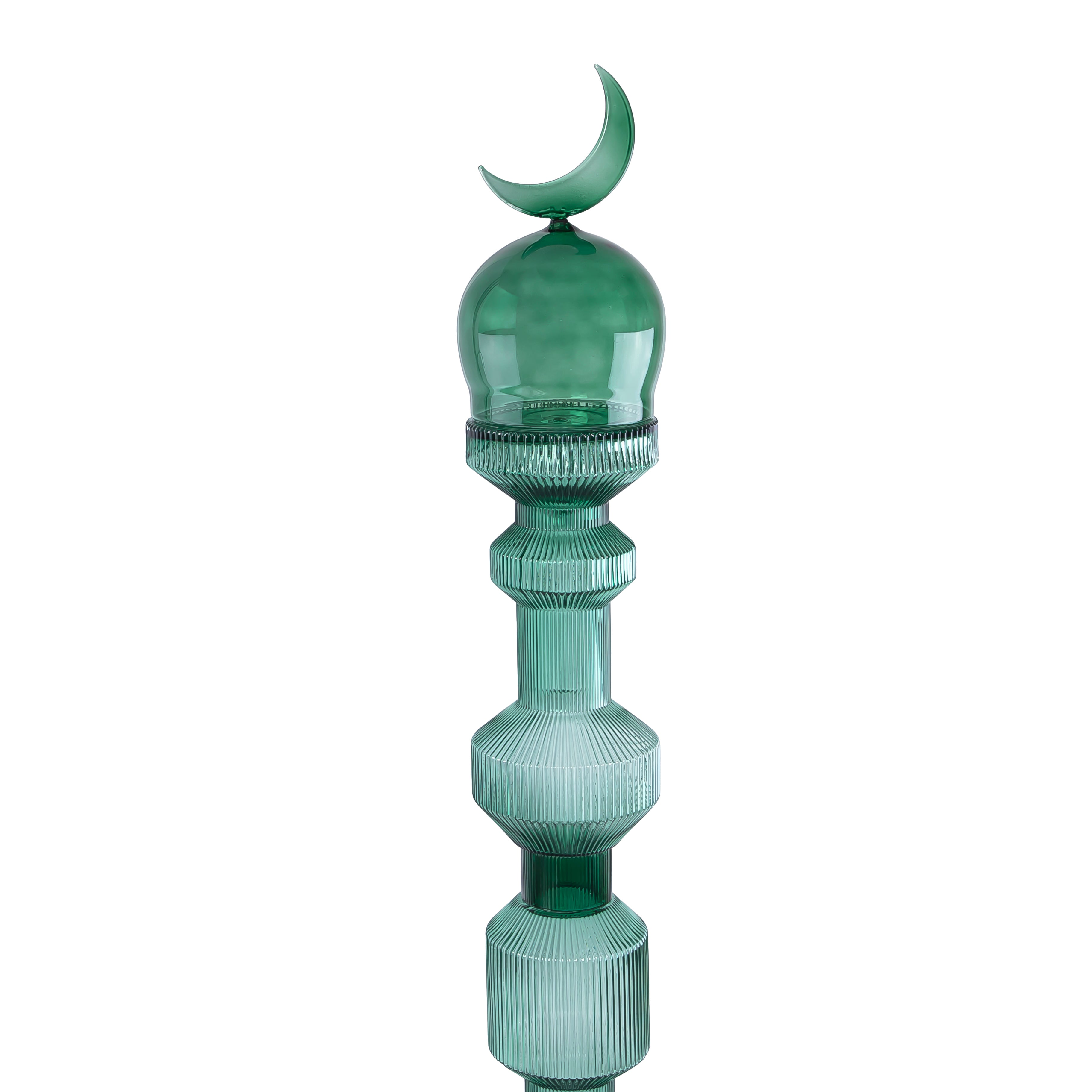 Large Glass Minarets Décor with Gift Box - Green