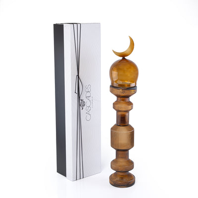 Medium Glass Minarets Décor with Gift Box - Brown