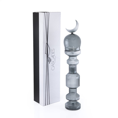 Medium Glass Minarets Décor with Gift Box - Grey