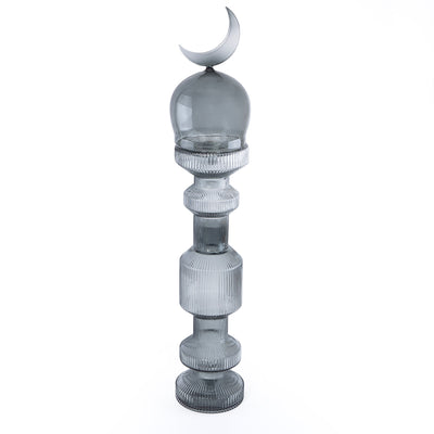 Medium Glass Minarets Décor with Gift Box - Grey
