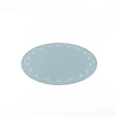 Circular Faux leather placement - blue