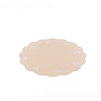 Circular Faux leather placement - beige