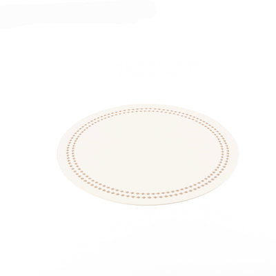 Circular Faux leather placement - white