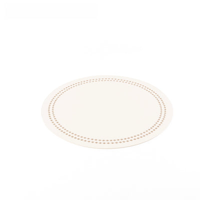 Set of 6 Circular Faux Leather Dining Placemat - White