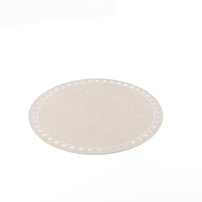 Circular Faux leather placement - beige