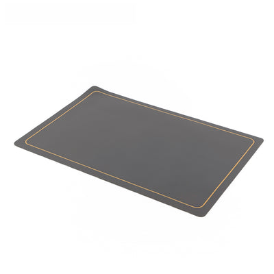Set of 6 Rectangle Faux Leather Dining Placemat - Dark grey
