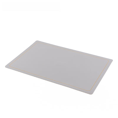 Set of 6 Rectangle Faux Leather Dining Placemat - Silver