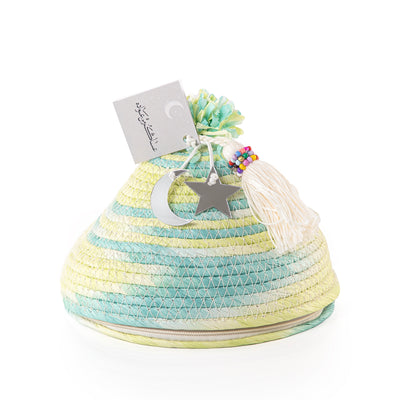 وعاء قرقيعان منسوجة يدويًا خيوط ملونة