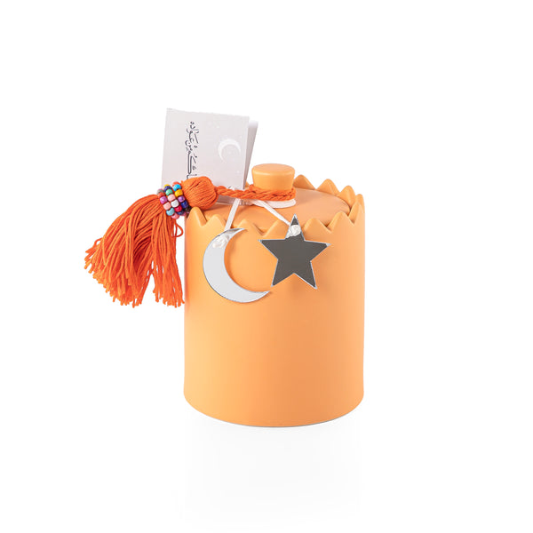 علبة قرقيعان من الخزف  بتصميم أسطواني